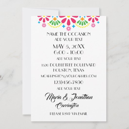 Invitation pour dîner / rassemblement unique versi (Dos)