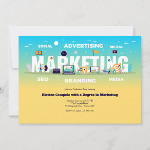 Invitation pour diplômé en marketing