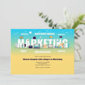 Invitation pour diplômé en marketing (Debout devant)