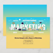 Invitation pour diplômé en marketing (Devant / Derrière)