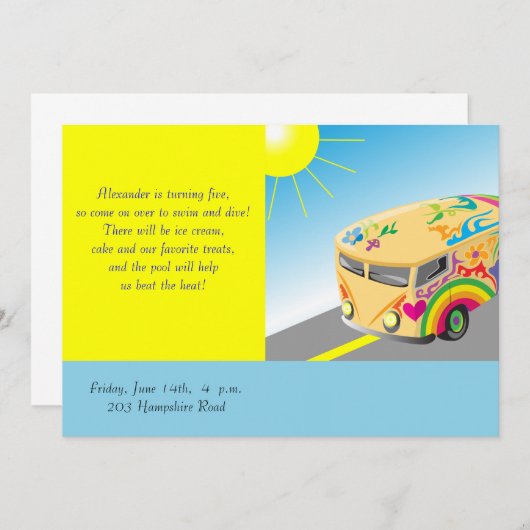 Invitation pour enfants (Devant / Derrière)