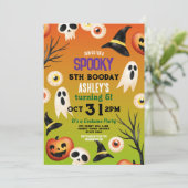 Invitation pour enfants d'anniversaire éffrayant H (Debout devant)