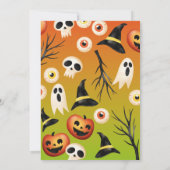 Invitation pour enfants d'anniversaire éffrayant H (Dos)