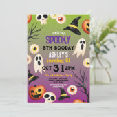 Invitation pour enfants d'anniversaire éffrayant H (Debout devant)