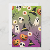 Invitation pour enfants d'anniversaire éffrayant H (Dos)