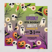 Invitation pour enfants d'anniversaire éffrayant H (Devant / Derrière)