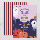 Invitation pour enfants d'anniversaire éffrayant H (Devant / Derrière)