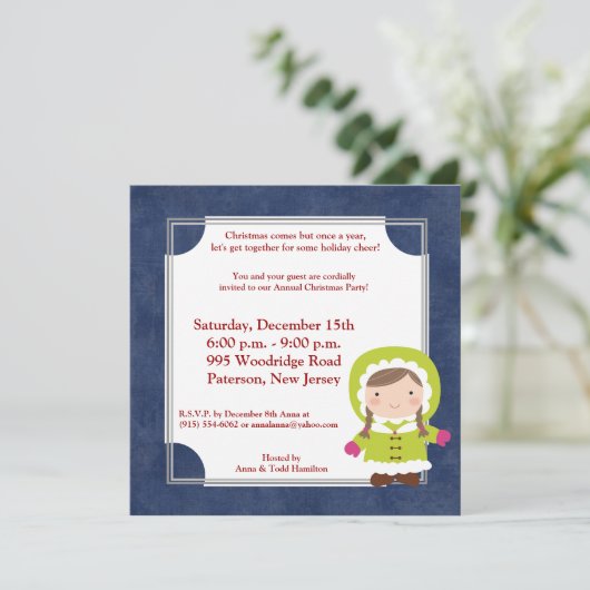 Invitation pour enfants de Noël 5x5 (Debout devant)