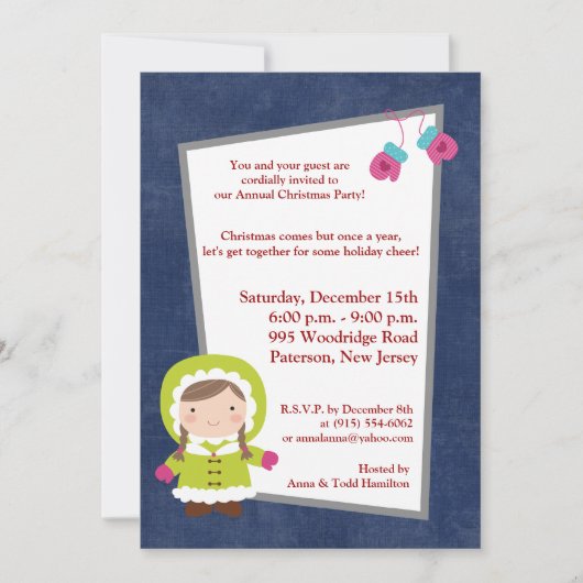 Invitation pour enfants de Noël 5x7 (Devant)