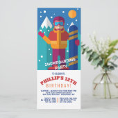 Invitation pour enfants de snowboard (Debout devant)