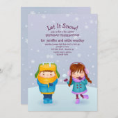 Invitation pour enfants d'hiver (Devant / Derrière)