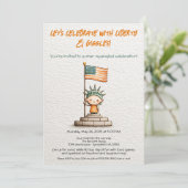 Invitation pour enfants du 4 juillet – Cute Libert (Debout devant)