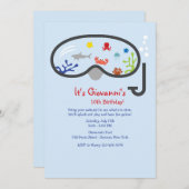 Invitation pour enfants Snorkel Mask (Devant / Derrière)