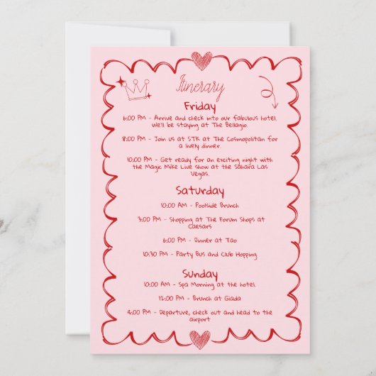 Invitation pour enterrement de vie de jeune fille (Dos)