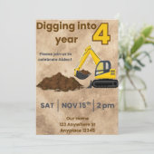 Invitation pour excavatrice de construction (Debout devant)