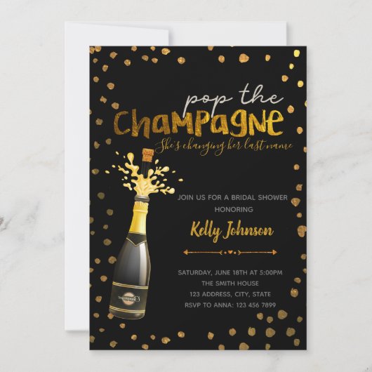 Invitation pour faire sauter le champagne (Devant)
