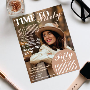 Invitation pour fête d'anniversaire 50 ans sur le 