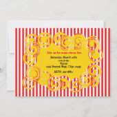 Invitation pour fête d'anniversaire à rayures de c (Dos)