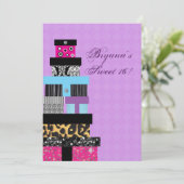 Invitation pour fête d'anniversaire Chic Cadeaux E (Debout devant)