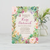 Invitation pour fête d'anniversaire de Cactus Flor (Debout devant)