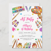 Invitation pour fête d'anniversaire de peinture ar (Devant)