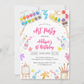 Invitation pour fête d'anniversaire de peinture ar (Devant)