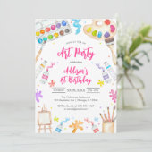 Invitation pour fête d'anniversaire de peinture ar (Debout devant)