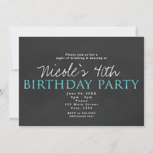 Invitation pour fête d'anniversaire de tout âge bl
