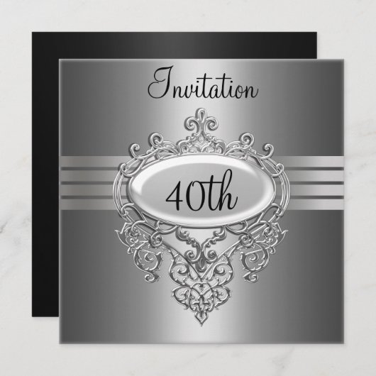 Invitation pour fête d'anniversaire des 40 ans en (Devant / Derrière)