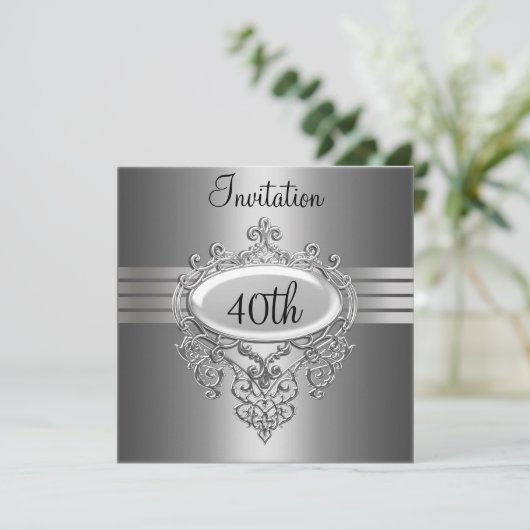 Invitation pour fête d'anniversaire des 40 ans en (Debout devant)