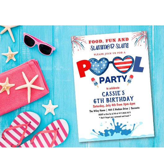 Invitation pour fête d'anniversaire du 14 juillet