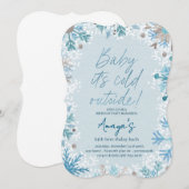 Invitation pour fête d'anniversaire hivernale avec (Devant / Derrière)