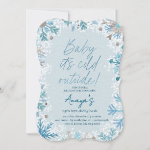 Invitation pour fête d'anniversaire hivernale avec