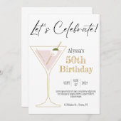 Invitation pour fête d'anniversaire Martini (Devant / Derrière)