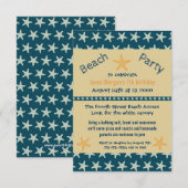 Invitation pour fête d'anniversaire Navy Starfish (Devant / Derrière)