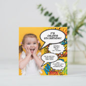 Invitation pour fête d'anniversaire photo fun mode (Debout devant)