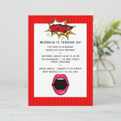 Invitation pour fête d'anniversaire Pop Art Comic (Debout devant)