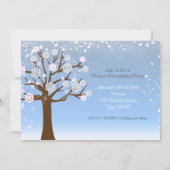 Invitation pour fête d'anniversaire rose de Winter (Dos)