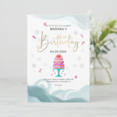 Invitation pour fête d'anniversaire | Thème gâteau (Debout devant)