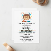 Invitation pour fête d'enfants Empreintes (Devant/Arrière en situation)