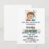Invitation pour fête d'enfants Empreintes (Devant / Derrière)