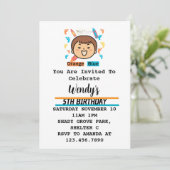 Invitation pour fête d'enfants Empreintes (Debout devant)
