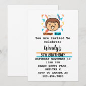 Invitation pour fête d'enfants Empreintes (Devant / Derrière)