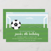 Invitation pour fêtes d'anniversaire de Soccer Fun (Devant / Derrière)