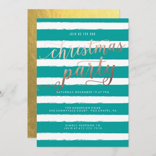 Invitation pour fêtes de Noël triées (Devant / Derrière)