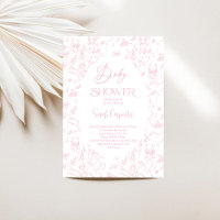 Invitation pour Fille Baby Shower Toile Ours