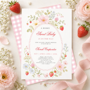 Invitation pour fille de Baby Shower Berry Sweet