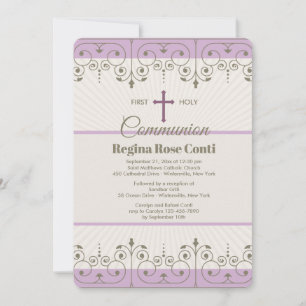 Invitation pour fille de communion