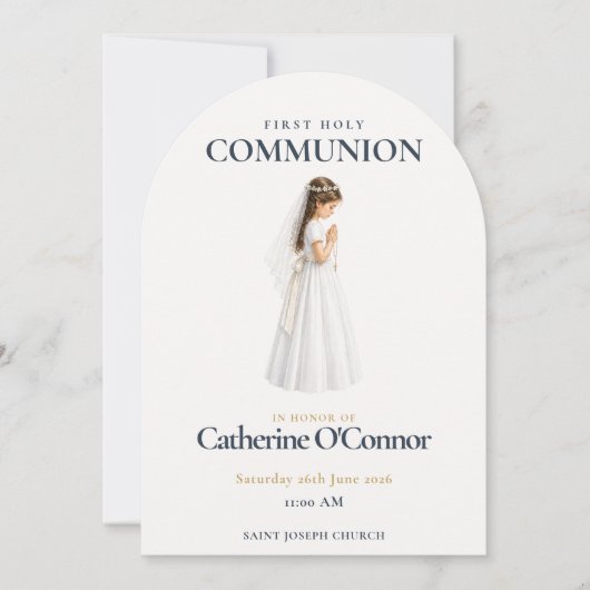 Invitation pour fille de première communion solenn (Devant)