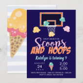 Invitation pour filles de basketball Scoops and Ho (Devant / Derrière)